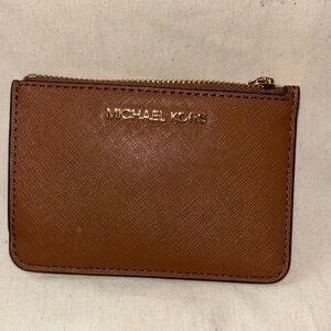 MICHAEL KORS JET SET TRAVEL COINPOUCH ID HOLDER LEATHER WALLET